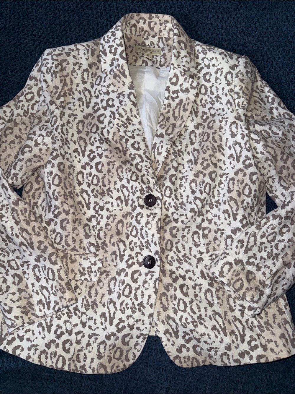 Appleseed's Leopard Print Blazer - Cream & Brown